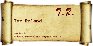 Tar Roland névjegykártya